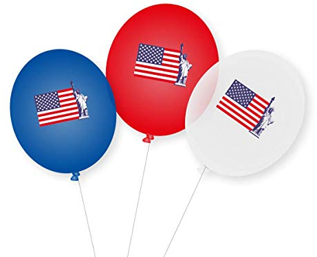 9 Luftballons * USA * als Deko für Mottoparty, Länderparty und Geburtstag | Ballons Party Set US Vereinigte Staaten von Amerika