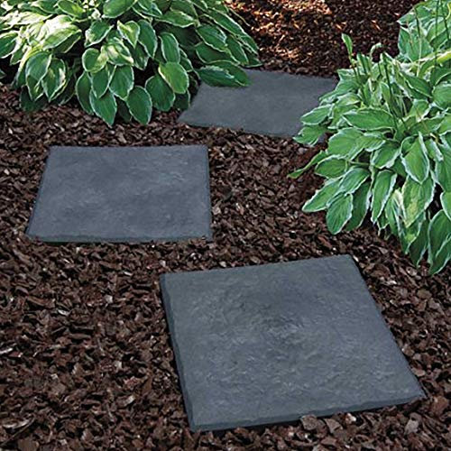 Garden Gear Stomp Stepping Stones Ornamental Path Garden Eco Friendly Weatherproof Recycled Rubber Decoration (4 Pack 30 x 30cm)