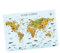 Kinder Lernposter Weltkarte Tiere geografisch - in 3 Größen - Wanddeko Kinderzimmer Poster Plakat in Deutsch - Größe DIN A3-420 x 297 mm