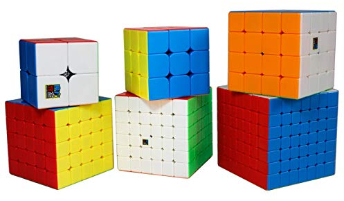 FunnyGoo MoYu MoFangJiaoShi Cubing Classroom MFJS Geschenkpaket Cube Bundle 2x2 3x3 4x4 5x5 6x6 7x7 Zauberwürfel Cubing Classroom Smooth Puzzles Würfelset Stickerless