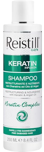Reistil Keratin Infusion Restrukturierendes Shampoo für feines Haar – Sanftes Shampoo für glatteres, gesundes und glänzendes Haar – Shampoo mit Keratin und Arganöl – 250 ml