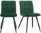 HNNHOME Set Of 2 x Cubana Velvet Upholstered Kitchen Dining Chair with Strong Black Metal Legs Living Room Bedroom Chair (Dark Green, Velvet)