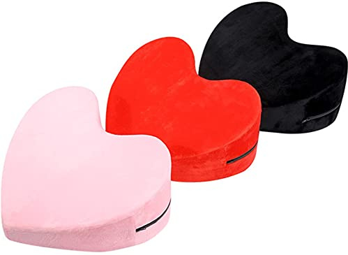 Multifunktion Schwamm Sofa Sex Reisekissen, Herzförmig Wedge Sex-Kissen Lendenkissen, Liebeskissen Erwachsene Sexspielzeug für Paare Erotische Sexstellungen,Rot