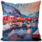 VOID Norwegen Fjord Winter Kissenbezug Kissenhülle Sofakissen Kissen Deko Weihnachten Winter Weihnachtsdeko, Kissen Größe:40 x 40 cm