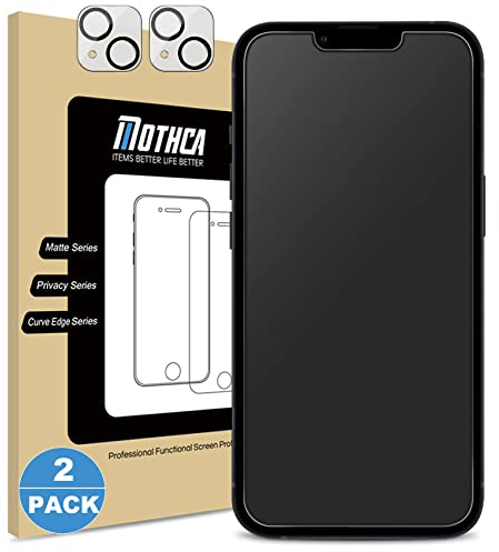 Mothca Panzer Matt Glas für iphone 13 Mini (5,4 Zoll) mit 2* Kameraschutz,Matte Screen Protector 2.5D, Blendschutz,Anti-Fingerabdruck (2+2 Stück)