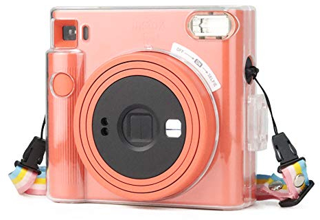 Rieibi Square SQ1 Kameratasche für Fujifilm Instax Square SQ1, kompakte Tasche mit verstellbarem Schultergurt, Hell, Transparente Hartschalentasche mit Schultergurt