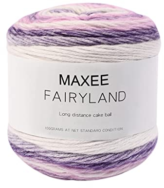 Maxee Farbverlaufsgarn 100g, 250 Mete Cupcakes Bobbel, Mehrfarbiges Gradient Häkelgarn, Handstrick Häkeln Baumwollstrickgarn zum Pullover Hüte