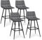 IDMarket - Lot de 4 tabourets de Bar Mady en Velours Gris Clair