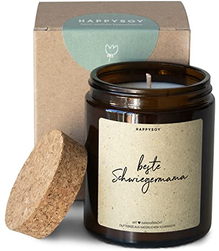 Geschenk Schwiegermama Mutter Soja Duftkerze im Glas mit Spruch - natürlich handgemacht - nachhaltige persönliche Geschenkidee zum Geburtstag, Muttertagsgeschenk Danke sagen - Geschenk für Frauen