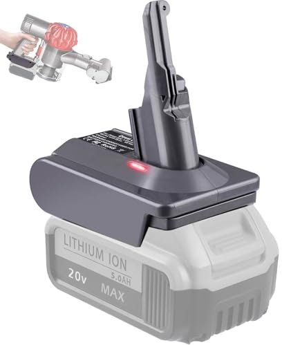 BTRUI for Dyson V8 Battery Adapter for Dewalt 20V Battery Convert to for Dyson V8 Series Animal Fluffy Motorhead Handheld Vacuum Battery Converter (only DW20V8 Adapter)