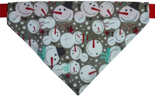 Hunde Halstuch Tuch mit Tunnel Schneemann Winter Weihnachten Gr. S/M Dreieckstuch