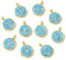 Airssory Emaille-Charms, blau, flache, runde Anker-Anhänger für Halsketten, Armbänder, Schmuckherstellung, Basteln, 10 Stück