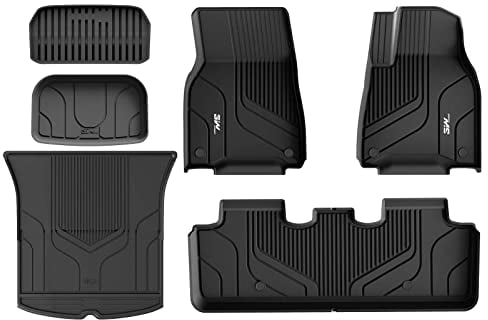 3W Floor Mats & Boot Liner Fit for Tesla Model Y 2021-2024 (Not for Juniper), Thorex™ Pet Friendly All Weather Floor Liner Boot Mats, Heavy Duty Waterproof Easy Clean Tesla Accessories