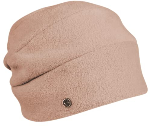 LOEVENICH Damen Winter-Mütze | Fleece-Mütze | Beanie aus weichem Polar Soft Fleece (One Size, Dunkles Beige)