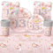 69 pezzi rosa Happy 13th Birthday Party Stoviglie Decorazioni per ragazze Compleanno Set di stoviglie usa e getta per feste rosa 13° tovaglia, piatti di carta da 17,8 cm, tovaglioli di carta, tazze