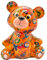 Spardose Bär Toto, 16,2x10,1x19cm,orange, Handarbeit, von Pomme pidou
