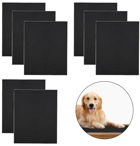 QZONELIFE 8pcs Dog Scratch Pad, Self-Adhesive Emery Paper Scratching Pad, Trim, Nail Care, File Scratch Board for Dog Cat Claw Care (11 * 9in)