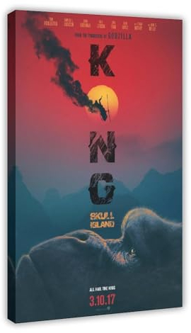 GUyfam Godzilla Vs King Kong Filmposter 3 Leinwand Poster Schlafzimmer Dekor Sport Landschaft Büro Zimmer Dekor Geschenk 50 x 75 cm