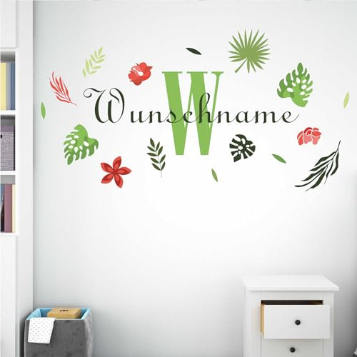 KIWISTAR - Wandtattoo - Dschungel - personalisiert mit Wunschname - Namensaufkleber individuell selber gestalten - Wandsticker mit Name - Wandaufkleber für Kinderzimmer Babyzimmer Spielzimmer