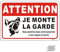 Wivico Panneau Attention au Chien,Réflexion Aluminium 30x20cm,Propriété Privée Vintage Schwarz mit Weißer Schrift,Je Monte LA Garde Vous Pénétrez dans Cette Propriété à Vos Risques et Périls