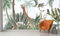 Audace Liberté Papier Peint Panoramique Jungle Animal Soie 355×250 cm Papier Peint Géant 3D Salon Chambre Salle à Manger Chambre d'Enfant Décoration Murale - Girafe Cocotier