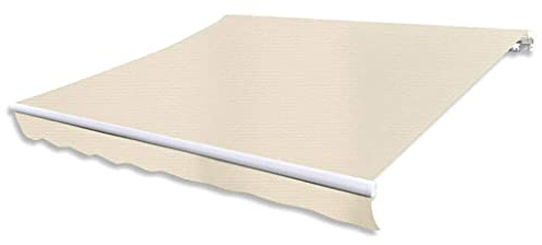 BaraSh Gelenkarmmarkise Handbetrieben 300 cm Cremeweiß Markise Wohnwagen Kassettenmarkise