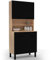 IDMarket - Aparador de cocina 80 CM CINA 4 puertas + cajón de haya y negro
