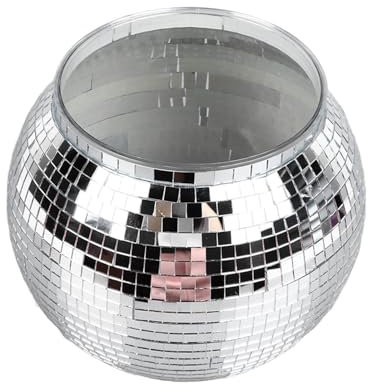 BuyWeek Eiskübel, Disco Kugel Sektkübel Große Kapazität Eisbehälter Party Weinkühler Eiseimer für Bier, Cocktails, Wein, Silber