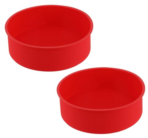 yenlk 2pcs Silicone Cake Tins for Baking, 6 Inch Round Cake Moulds Cake Baking Pan NonStick & Quick Release Baking Tins Baking Tray for Cake,Muffins, Puddings, Bread