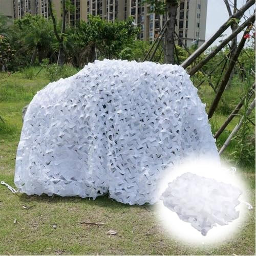 Filet Camouflage Filets Militaire Blanc Protection Solaire, Brise-Vue, pour Balcon, Terrasse Et Jardin 500x500cm 650x700cm 800x900cm 900x900cm