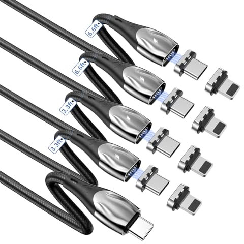 100W Magnetic Charging Cable,Magnetic Right Angle USB C Cable,480Mbps Data Transfer,5A Fast Charging,Compatible with USB C Device (4, Black 5a, 100W)