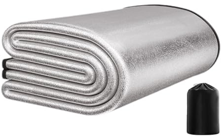 Alu Isomatte Schaummatten Schlafmatte | Faltbare Zeltmatte Bodenmatte Thermomatte Matte aus Aluminiumfolie | Ultraleicht Isoliermatte Isolierdecke Thermomatte Matte für Camping