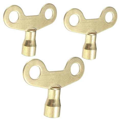 Lot de 3 clés de purge universelles en laiton massif pour radiateur, clé de purge de radiateur, clé de purge pour radiateurs, clé de radiateur 6 mm pour ventilation et purge de radiateurs