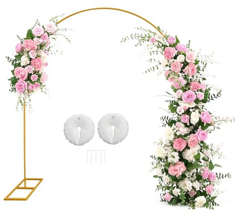 Fiita 2.8 X 2.4 m Metall Hochzeitsbogen, Halten bis zu 5kg, Hintergrundständer Stand Traubogen Hochzeit für Geburtstag Party Braut Baby Dusche Zeremonie Hochzeitstag Dekoration