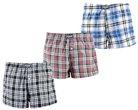 ADAM Gewebte Boxershorts American Unterhosen Herren Boxershorts Baumwolle Karierte Boxer-Shorts Webboxer Männer Boxer