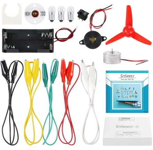 Sntieecr Electric Circuit Motor Kit, Dc Motor Kit with Small Electric Motor, Electric Circuit Kit for Kids, Educational Montessori Learning Kits for Kids DIY STEM Science Project