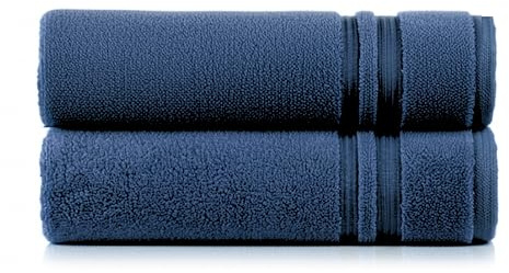 Egeria Manhattan Gold Duschtuch, 70x140 cm,Weiches, hoch absorbierendes, schnell trocknendes duschtücher groß für den täglichen Gebrauch, 2 Pack, Staubblau