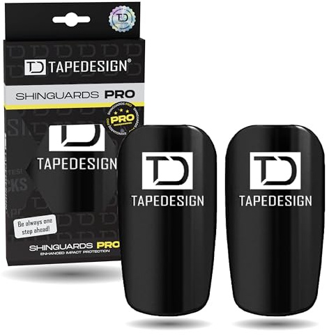 TAPEDESIGN – Schienbeinschoner Fußball Herren Schwarz – Ultraleicht, flexibel & rutschfest – Individuell anpassbare Shin Pads – Mini Schienbeinschützer, Kinder & Erwachsene
