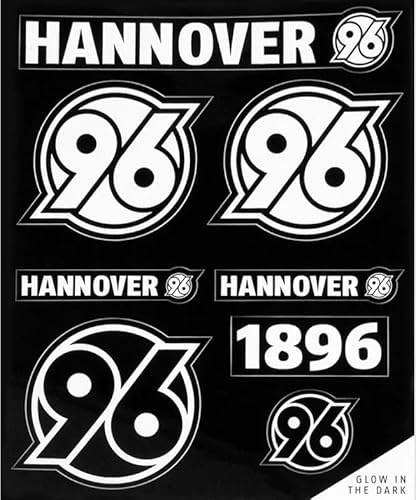 Hannover 96 Aufkleberkarte Glow in the Dark – Leuchtender Fußball Fan Sticker – Offizieller Hannover 96 Fanartikel – Nachtleuchtender Aufkleber für Laptop, Auto, Handy & Fan Dekoration