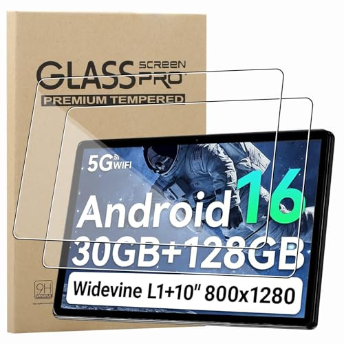 KZIOACSH 2 Pack Screen Protector for Whitedeer Tablet X108/Whitedeer Tablet Android 16 10 Inch, Ultra Clear 9H Hardness Touch Sensitive Anti-Scratch Anti-Fingerprint Protective Tempered Glass Film