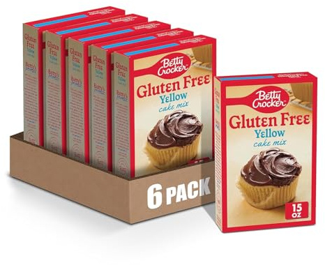 Betty Crocker Gluten Free Cake Mix, Yellow, 15 oz Box, 6 Pack