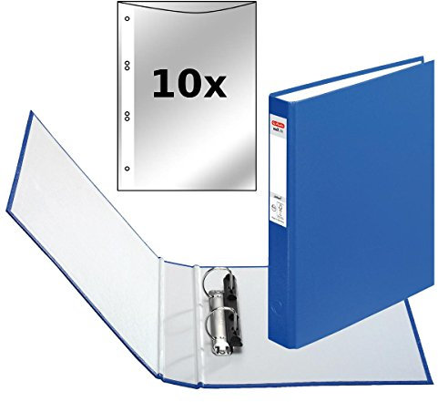 Herlitz Ringbuch / DIN A5 mit 2-Ringe / incl. 10 Prospekthüllen / Farbe: blau