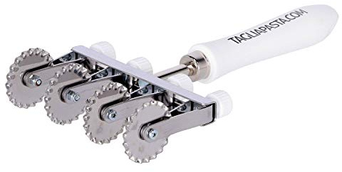Rotella Tagliapasta | Taglia Pasta Sfoglia Fresca | Quattro Lame Dentate Regolabili in Acciaio Inox e Manico in ABS| Diametro 36mm | Tagliapasta.com [Made in Italy]