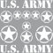 GreenIT Set Sterne Schriftzug US Army MP Aufkleber Auto Tattoo Deko Folie Klebefolie (weiß)
