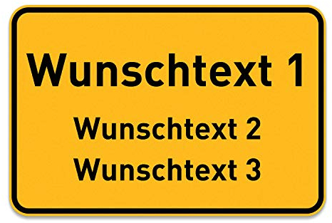 PrintPlanet® Ortsschild mit eigenem Text oder Namen personalisiert – Schild aus 5 mm PVC Kunststoff – Größe 600 mm x 400 mm - Variante 4