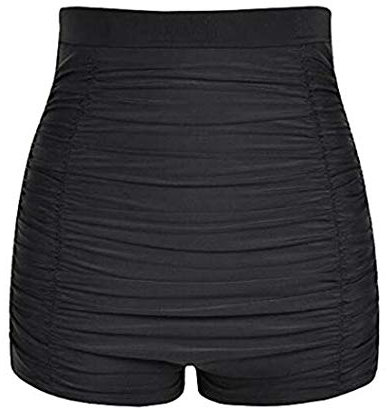 Viloree Bas de Maillots de Bain Taille Haute Short de Bain Bikinis Culotte Amincissant Femme Noir M
