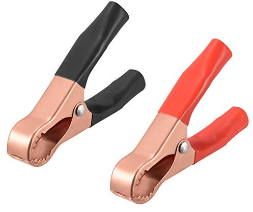 sourcing map 2pcs 50A Heavy-Duty Insulated Alligator Clips,Battery Crocodile Electrical Test Clamps,Battery Charger Clamp