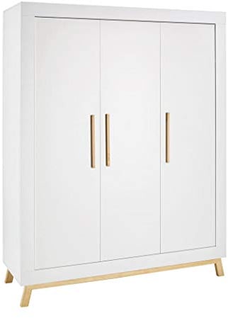 Schardt Kleiderschrank Miami White Schrank 3-türig weiß geölt | 06 796 02 03