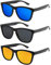 X-CRUZE 3er Pack Nerd Sonnenbrillen polarisierend Vintage Retro Style Stil Unisex Herren Damen Männer Frauen Brille - schwarz matt - Set 0 -