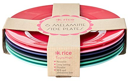 Set di 6 piatti in diversi colori, combinazioni di colori Believe in Red Lipstick, tinta unita, dimensioni 20 cm